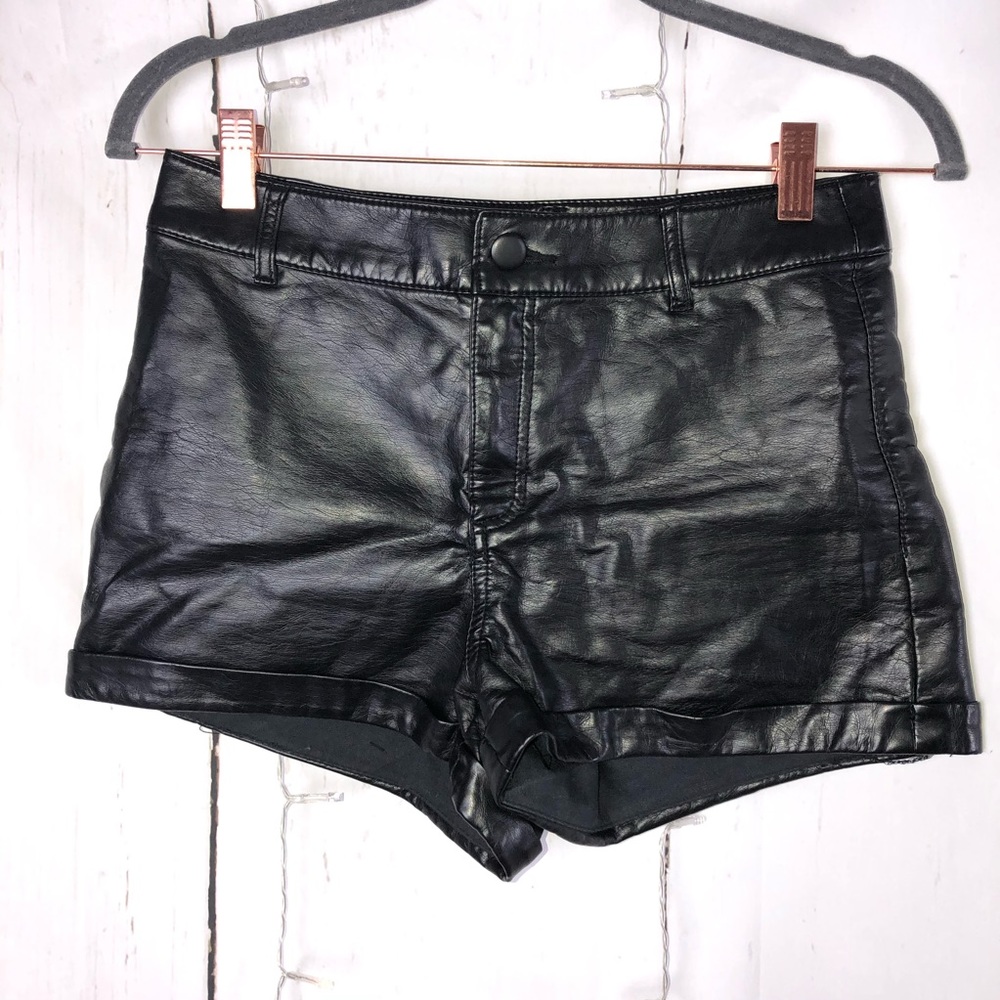 Black Leather Shorts